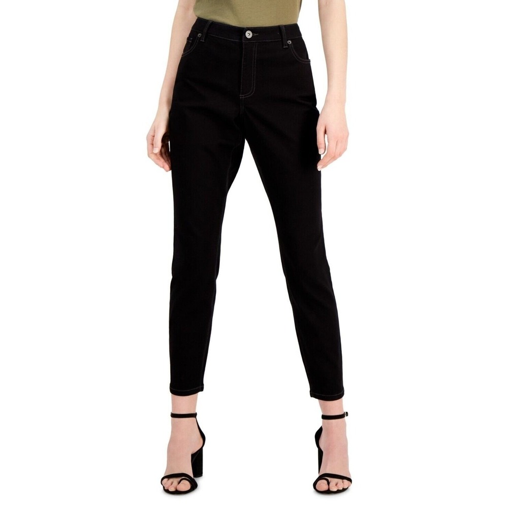 Inc Petite Madison Curvy Skinny Jeans Women's Size 10P Black Midrise